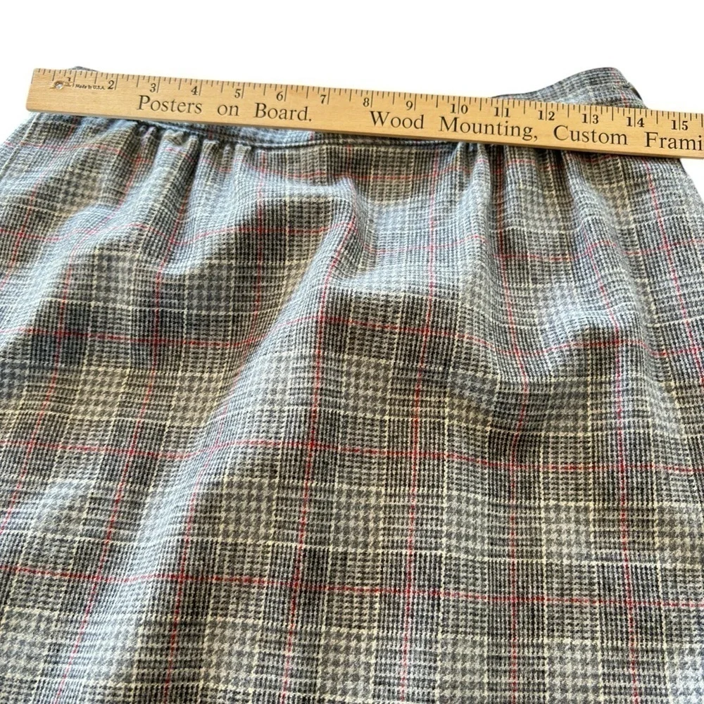 VTG Pendleton Plaid Wool Midi Skirt Womens 12P Lined Pleaded Pockets Made in USA